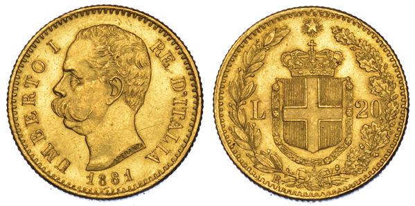 REGNO D’ITALIA. UMBERTO I DI SAVOIA, 1878-1900. 20 Lire 1881.