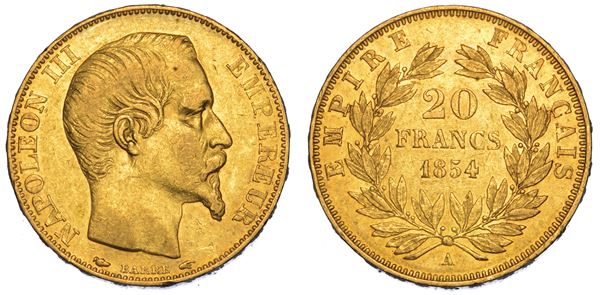 FRANCIA. NAPOLEON III, 1852-1870. 20 Francs 1854. Parigi.