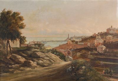 Gio Batta Molinelli (XIX-XX Secolo) Veduta di Genova