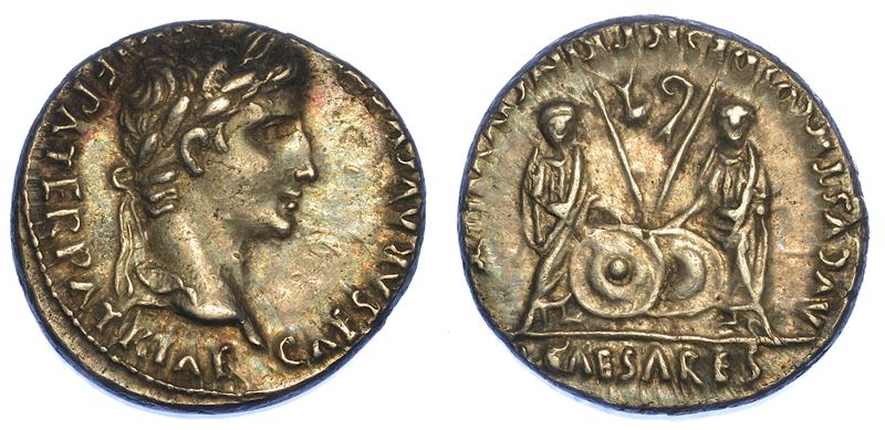OTTAVIANO AUGUSTO, 27 a.C. - 14 d.C. Denario, anni 2-4 d.C. Lugdunum.  - Asta Numismatica - Cambi Casa d'Aste