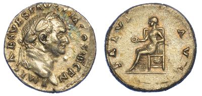 Vespasiano, 69-79. Denario, Anno 73. Roma.