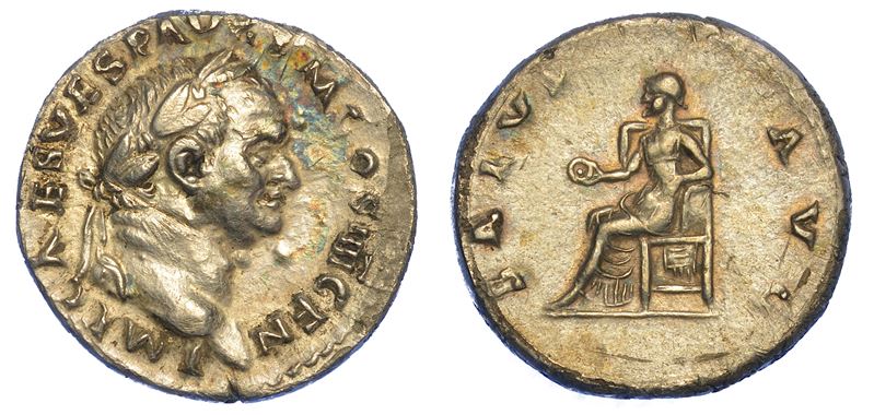 VESPASIANO, 69-79. Denario, anno 73. Roma.  - Auction Numismatics - Cambi Casa d'Aste