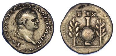 Vespasiano, 69-79. Restituzione di Tito. Denario, Anni 80-81. Roma.