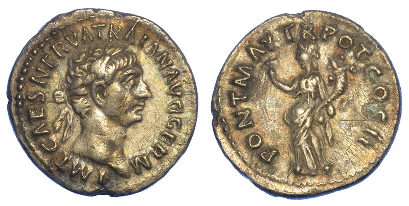 TRAIANO, 98-117. Denario, anno 99. Roma.  - Auction Numismatics - Cambi Casa d'Aste