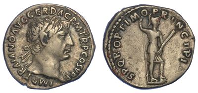 Traiano, 98-117. Denario, Anni 103-111. Roma.