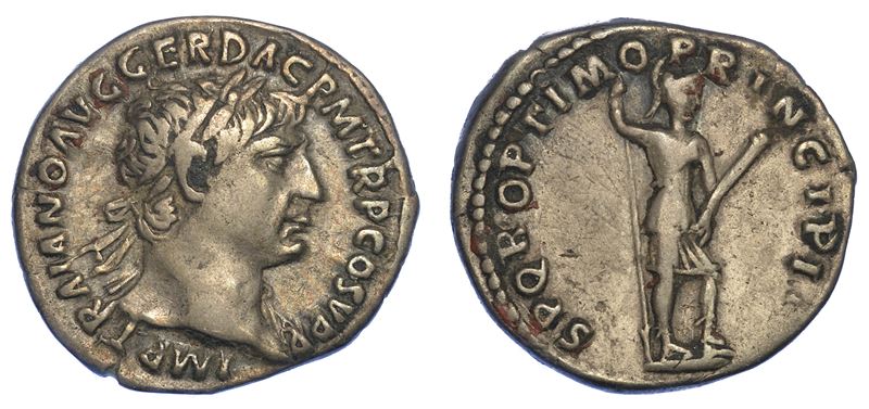 TRAIANO, 98-117. Denario, anni 103-111. Roma.  - Auction Numismatics - Cambi Casa d'Aste