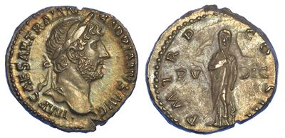 Adriano, 117-138. Denario, Anni 119-122. Roma.