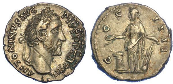 ANTONINO PIO, 138-161. Denario, anni 148-149.