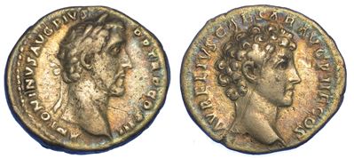 Antonino Pio e Marco Aurelio (cesare). Denario, Anno 140.