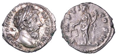 Marco Aurelio, 161-180. Denario. Anni 171-172. Roma.