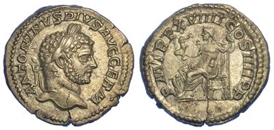 Caracalla, 198-217. Denario, Anno 216. Roma.