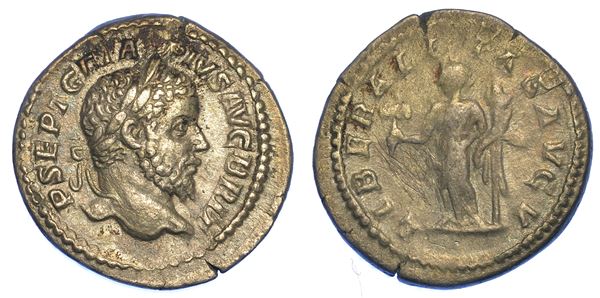 GETA (Augusto), 209-212. Denario, fine anno 211.