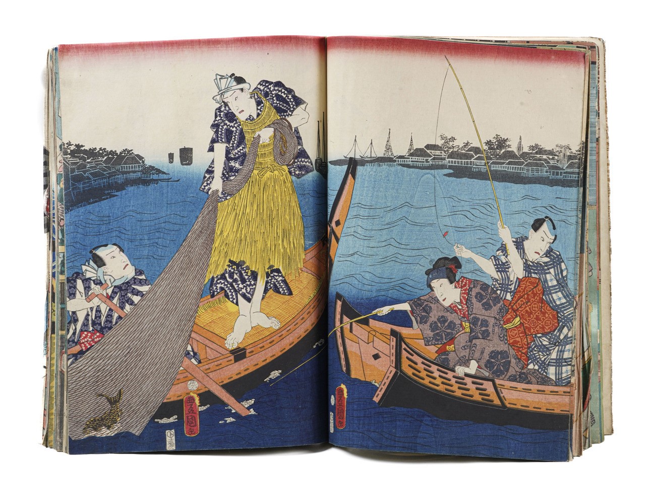 Kunisada Utagawa (toyokuni III) (1786-1865) - Yoshiiku Utagawa (1833-1904) Raccolta di Stampe Xil...