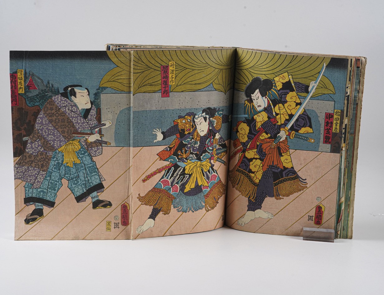 Kunisada Utagawa (toyokuni III) (1786-1865) - Yoshiiku Utagawa (1833-1904) Raccolta di Stampe Xil...