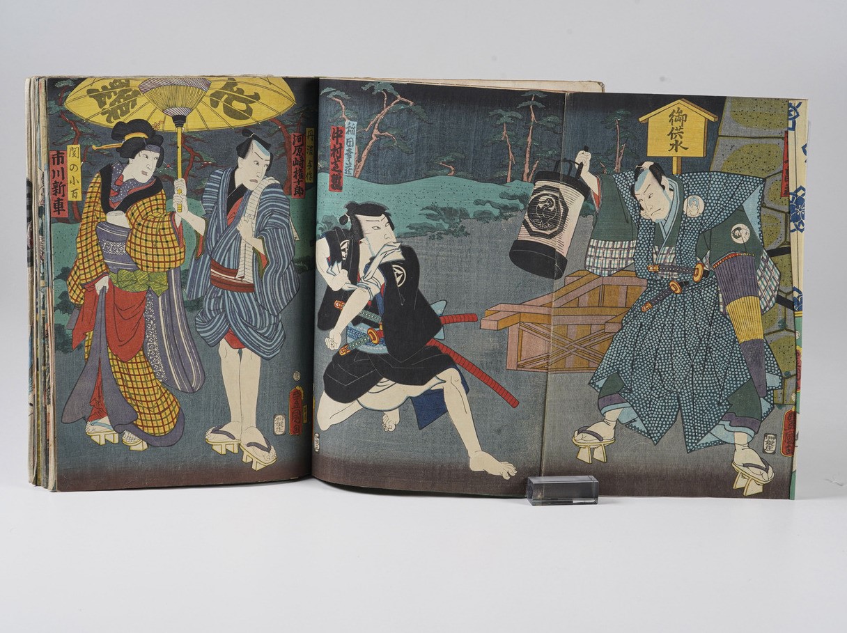 Kunisada Utagawa (toyokuni III) (1786-1865) - Yoshiiku Utagawa (1833-1904) Raccolta di Stampe Xil...