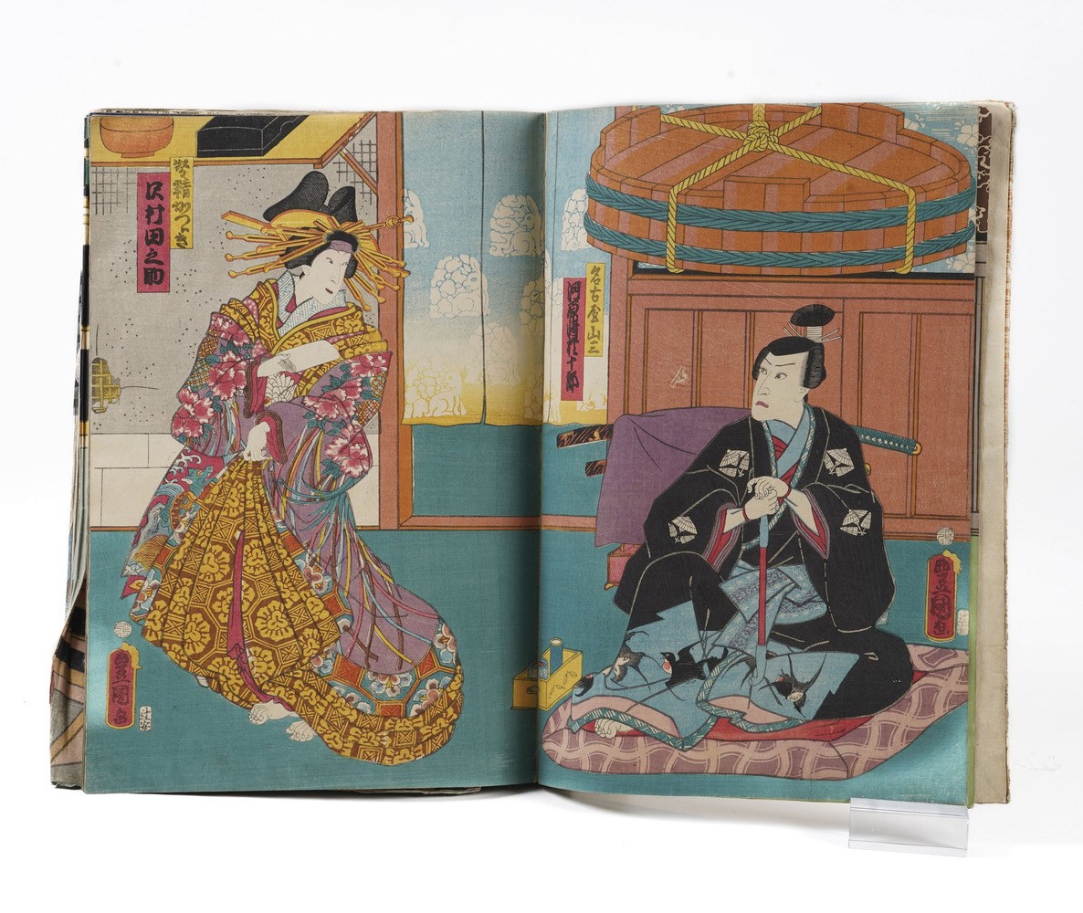 Kunisada Utagawa (toyokuni III) (1786-1865) - Yoshiiku Utagawa (1833-1904) Raccolta di Stampe Xil...