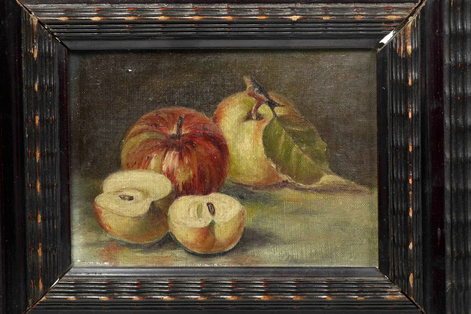 Pittore del XIX-XX Secolo Due Nature Morte con Mele e Arance