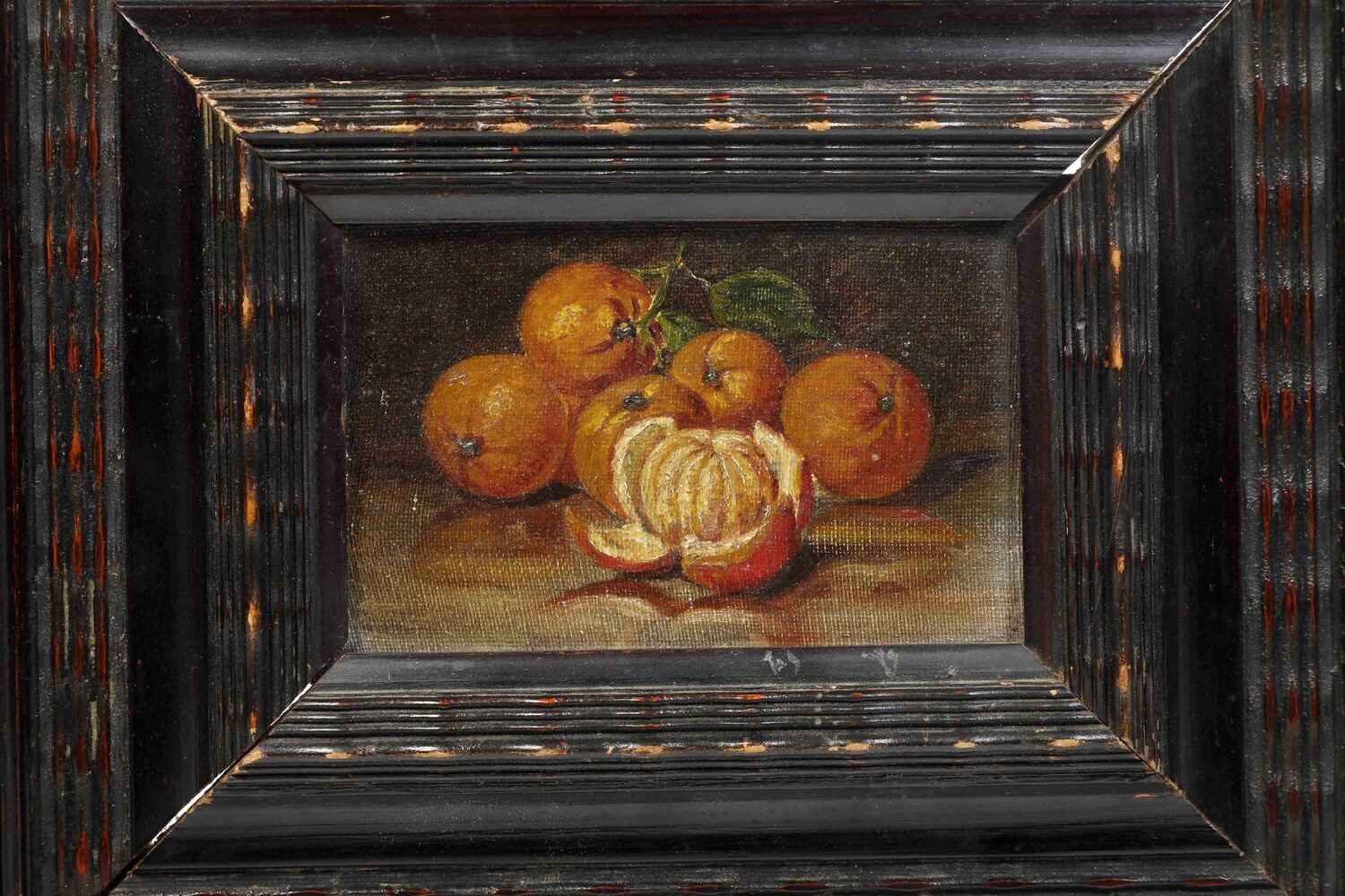 Pittore del XIX-XX Secolo Due Nature Morte con Mele e Arance