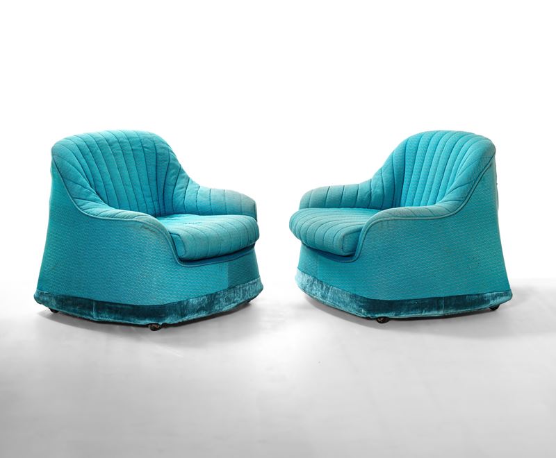 Afra e Tobia Scarpa : Due poltrone mod. Ciprea  - Auction Design Lab - Cambi Casa d'Aste