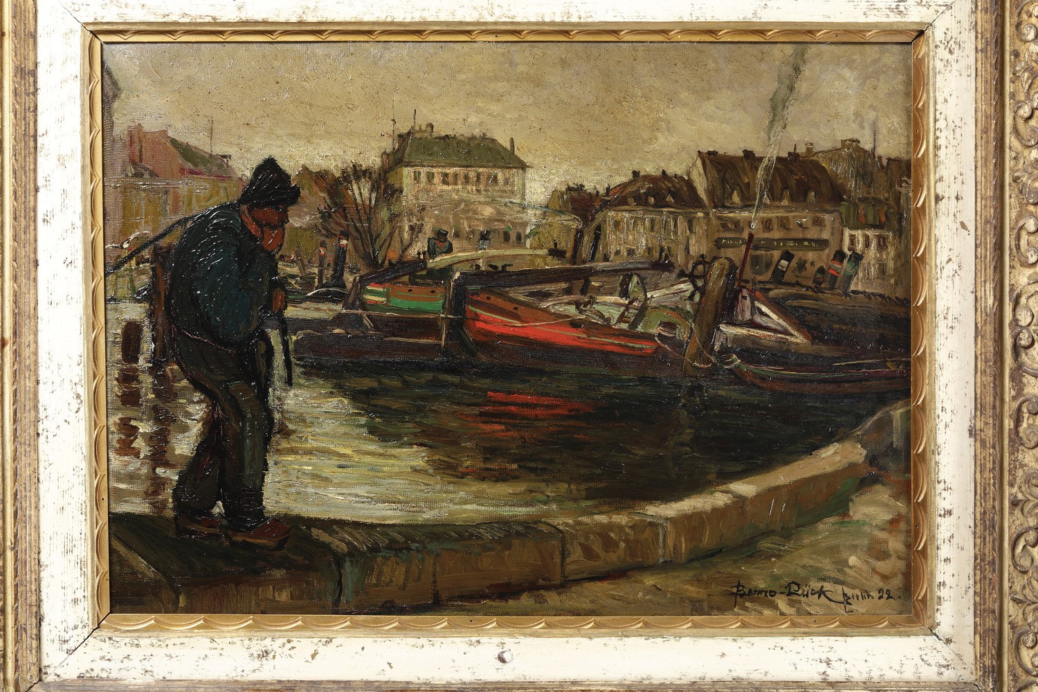 Bruno Lück - Pescatore nel Porticciolo, 1922