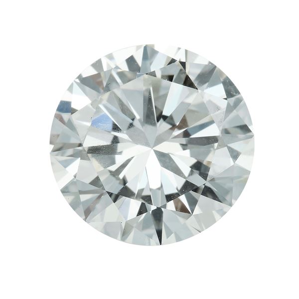 Diamante taglio rotondo a brillante di ct 6.92, colore L, caratteristiche interne VS2, fluorescenza  [..]