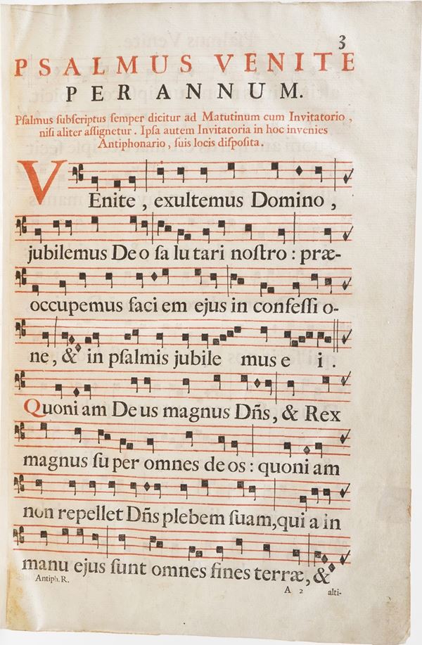 Antifonario romano Anthiphonarium romanum de tempore et sanctis...Venetiis, apud Nicolaum Impezzana, 1701
