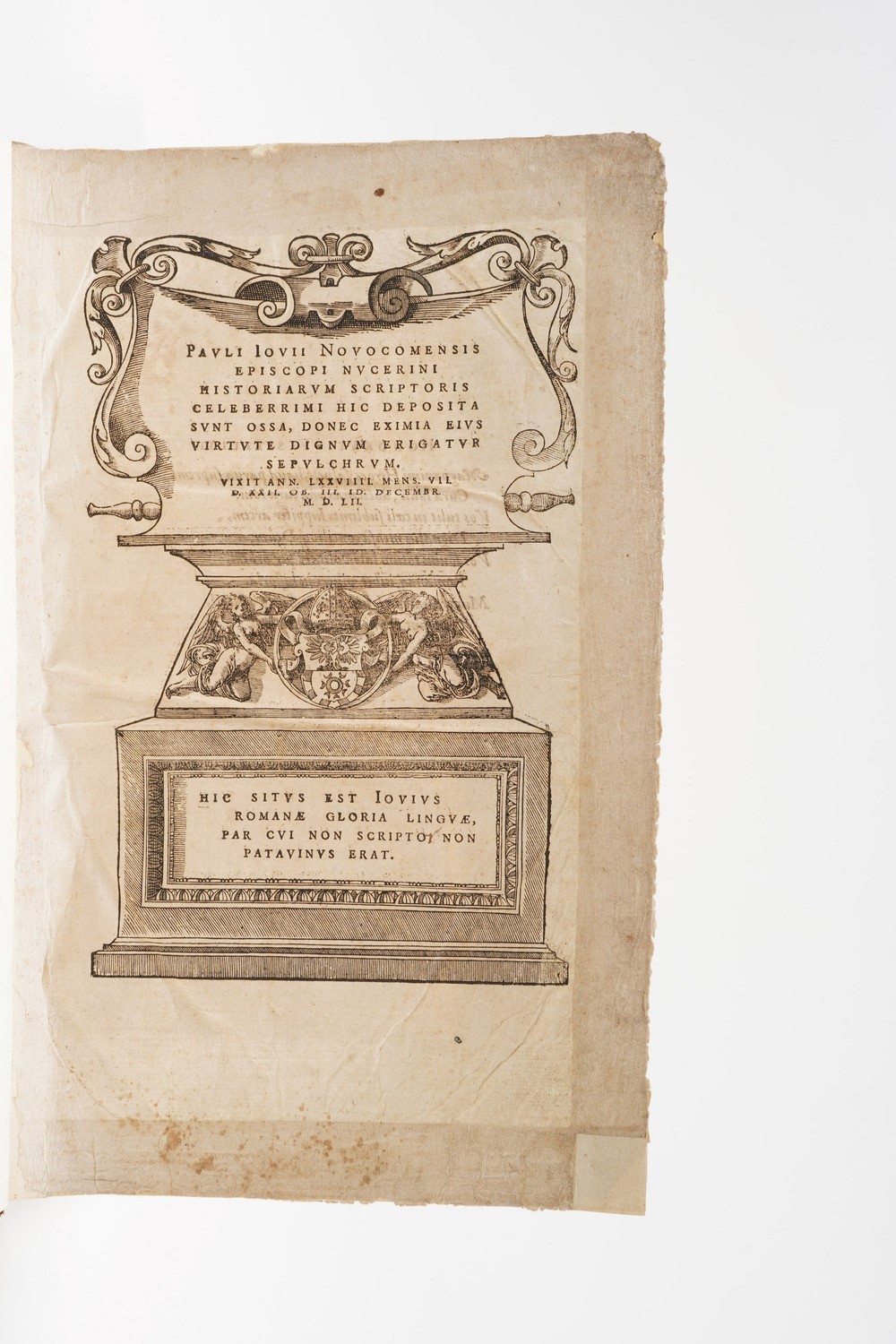 Paolo Giovio Pauli Iovi Novocomensis Episcopi Nucerni Historiarum Scriptoris Celeberrimi...luogo ...