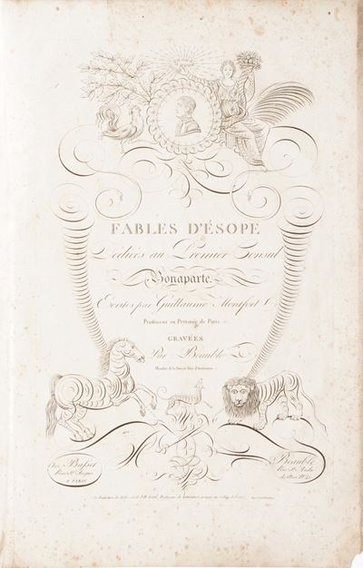 Montfort Guillaume Fables D'espoe...gravees Par Beauble... a Paris Chez Baset, (1801)