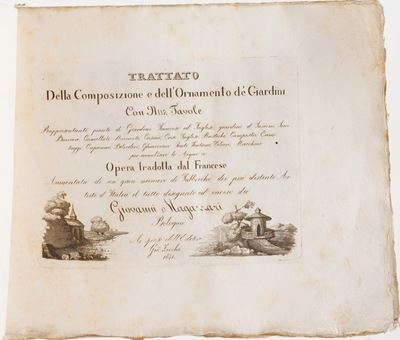 Magazzari Giovanni Trattato della Composizione della Composizione e Dell'ornamento dei Giardini c...