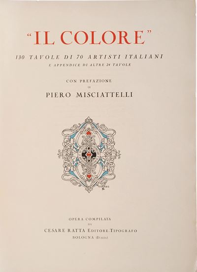 Ratta Cesare (piero Misciatelli) il Colore. 155 Tavole di 80 Artisti Italiani... Bologna, Cesare ...
