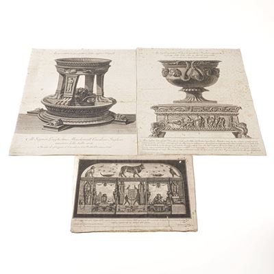 Piranesi Giovan Battista (1720-1778) Due Incisioni Tratte dalla Serie Vasi, Candelabri Etc e una ...