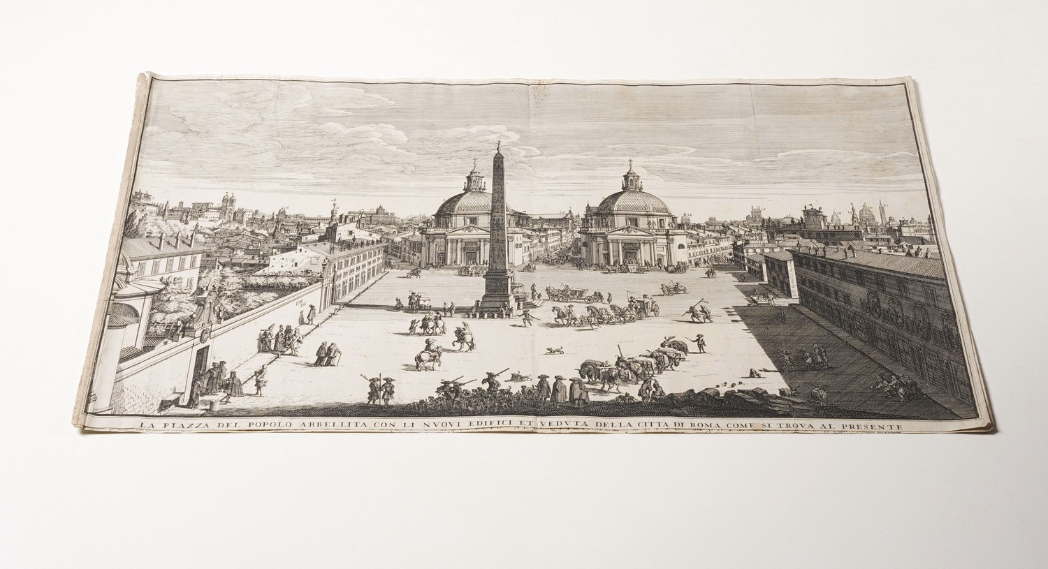 Wouters Gomar (1649 – 1696) la Piazza del Popolo Abbellita con Li Nuovi Edifici Et Veduta della C...