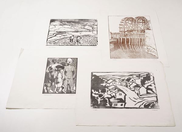 Malmerendi Giannetto Sette xilografie originali, Faenza, 1920 ca.