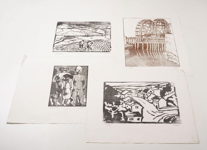 Malmerendi Giannetto Sette xilografie originali, Faenza, 1920 ca.  - Auction Prints, Views and Maps - Cambi Casa d'Aste