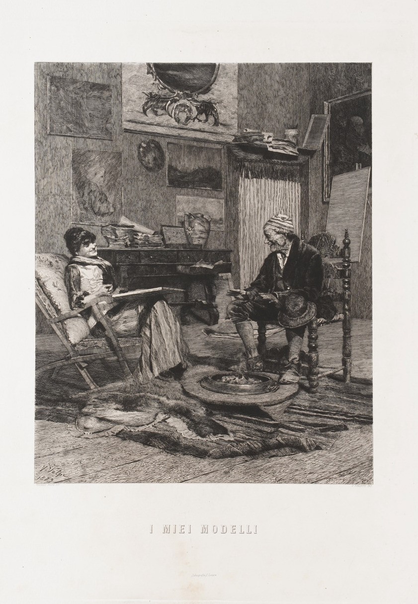 Stampe dei Secoli XIX e XX in Grande Formato Tredici Incisioni Raffiguranti Scene della Vita Dome...