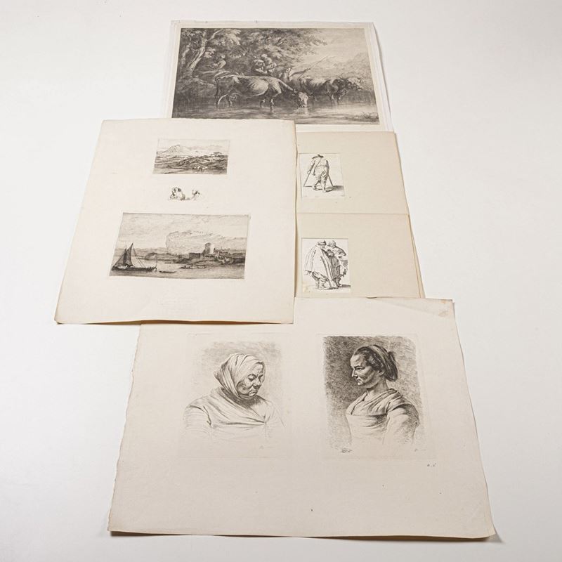 Callot Jacques (Nancy, 1592 – Nancy, 1635) Due fogli appartenenti alla serie dei mendicanti e quarantadue incisioni diverse di soggetto bucolico, contadino e agreste.  - Auction Prints, Views and Maps - Cambi Casa d'Aste