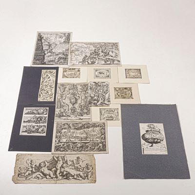 Mitologia e Araldica Grande Lotto di Stampe di Varie Epoche, Incise dal Secolo XVI al XX, Perlopi...