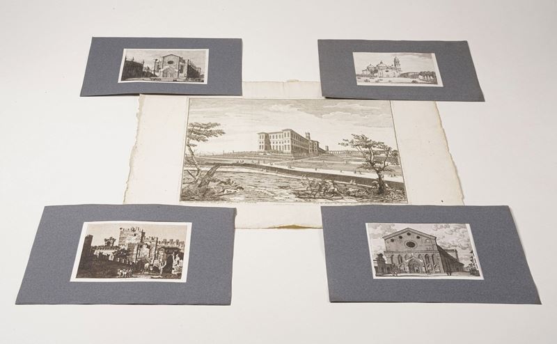 Vedutistica e vari soggetti Trentaquattro vedute più diciannove stampe raffiguranti Napoli e undici di vario soggetto.  - Auction Prints, Views and Maps - Cambi Casa d'Aste