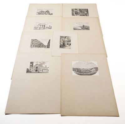 Architetture e Vedute, Secoli XVIII-XX Secolo Scelta di 32 Stampe Diverse per Formato e Tecniche