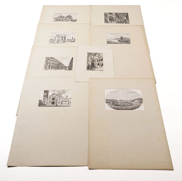 Architetture e vedute, secoli XVIII-XX secolo scelta di 32 stampe diverse per formato e tecniche