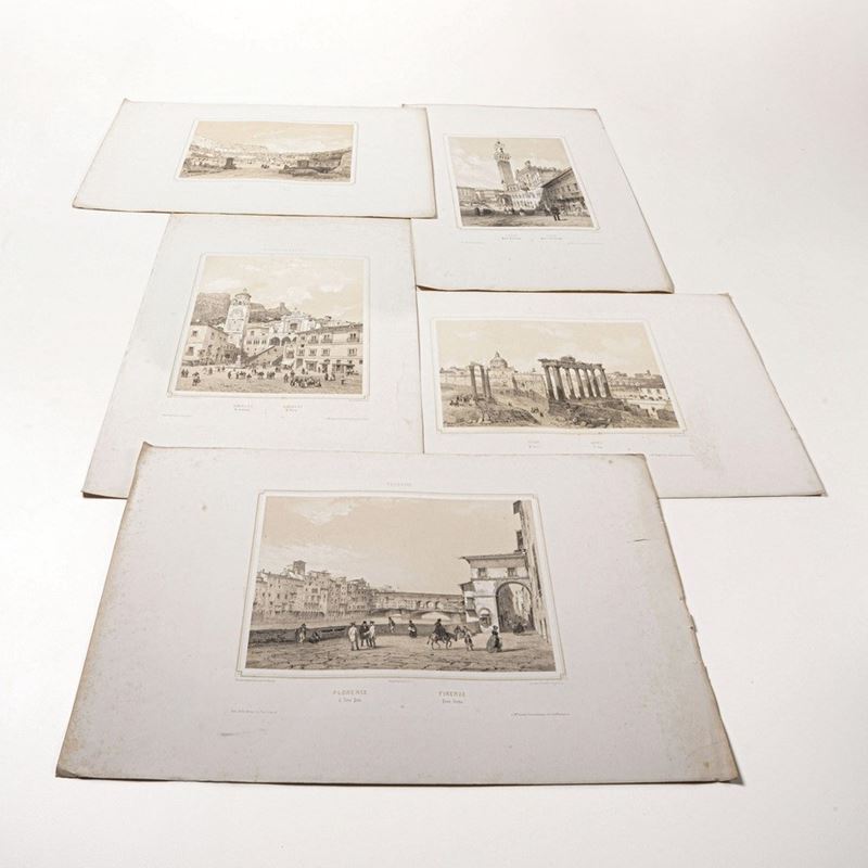 Italia-raccolta di vedute del secolo XIX 45 incisioni raffigurante località italiane  - Auction Prints, Views and Maps - Cambi Casa d'Aste
