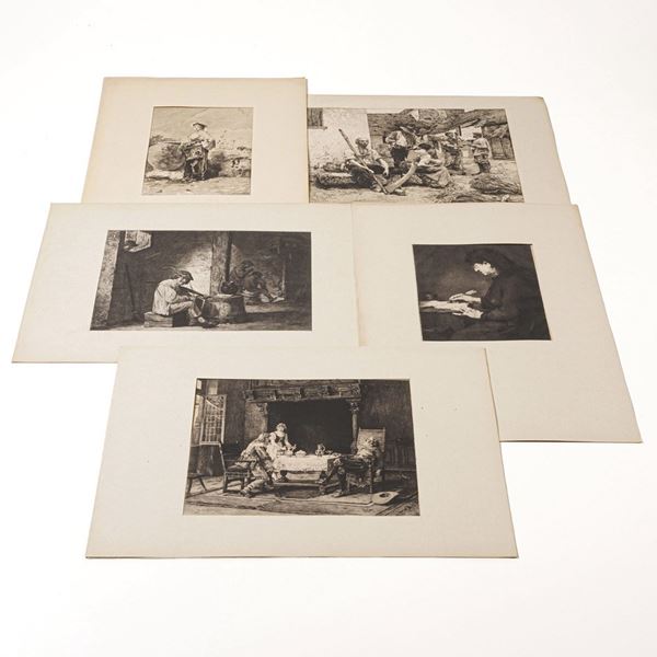 Soggetti bucolici, popolari e agresti Raccolta di settantaquattro stampe, perlopiù raffiguranti episodi e momenti della vita contadina e popolare...Francia e Italia secolo XIX.