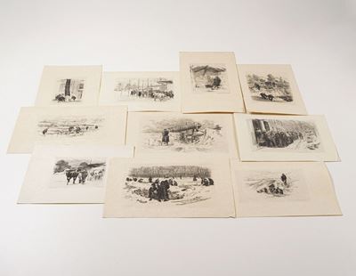 Auguste Andrè Lancon (1836-1887) Raccolta di Diciannove Stampe del Celebre Incisore Francese Augu...