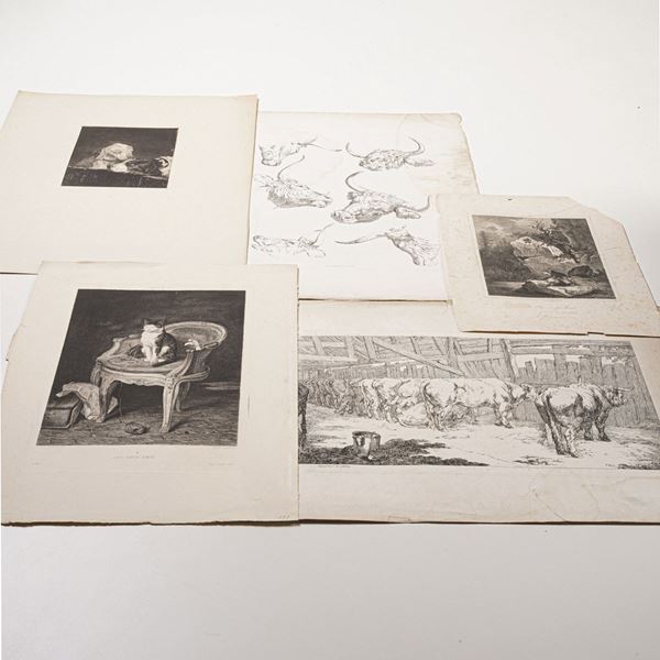 Robert Hills ( 1769-1844) Diciotto incisioni di animali domestici e del mondo contadino...London, 1806.