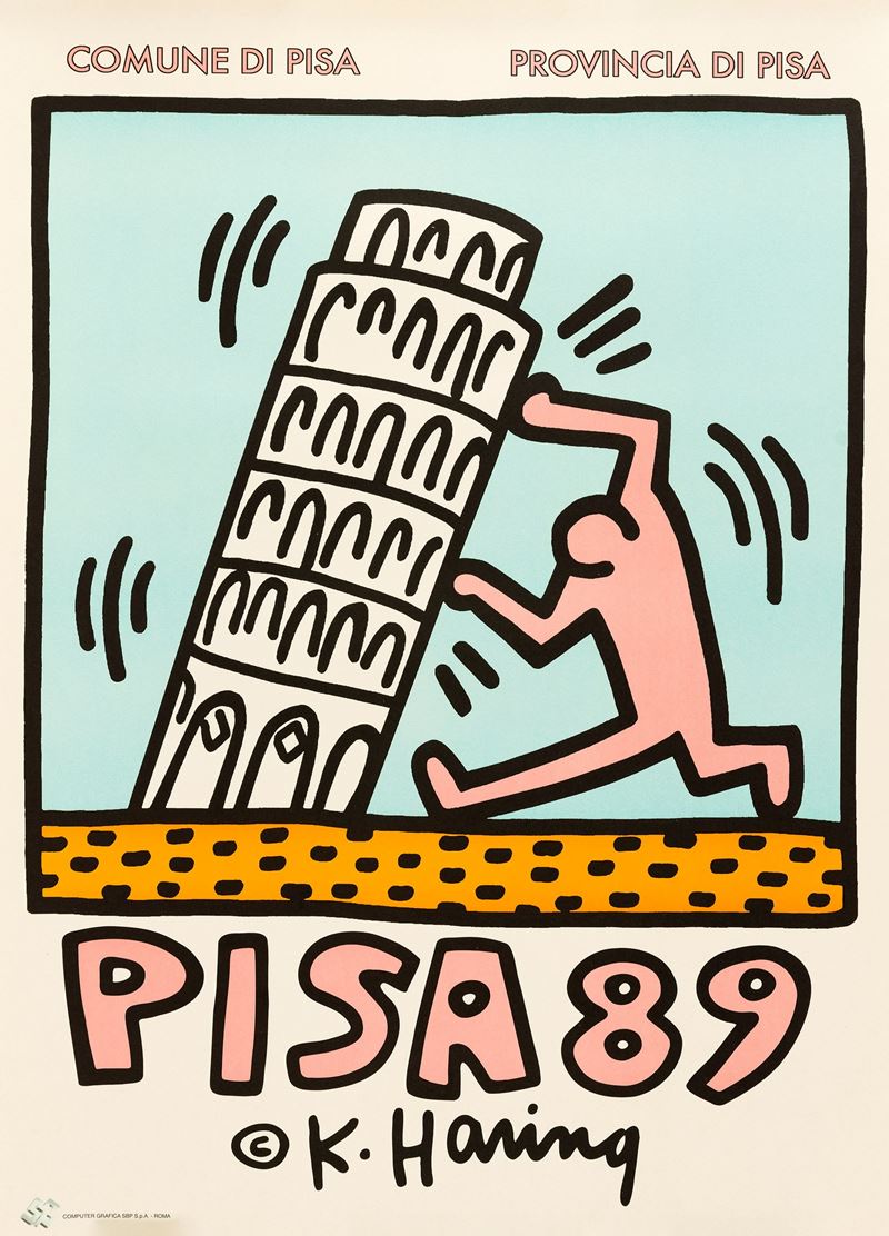 Keith Haring : Pisa '89  - Asta POP Culture e Manifesti d'Epoca - Cambi Casa d'Aste
