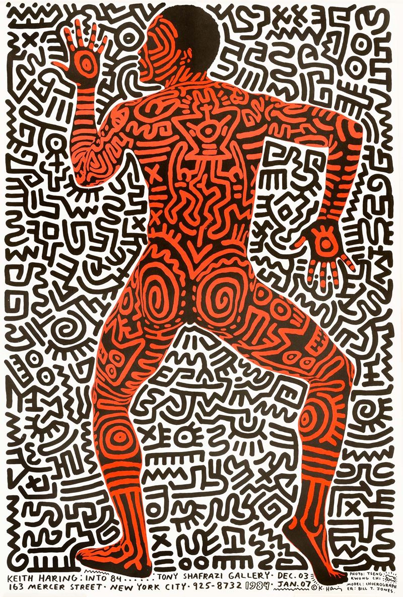 Keith Haring : Into 1984... Tony Shafrazi Gallery  - Asta POP Culture e Manifesti d'Epoca - Cambi Casa d'Aste