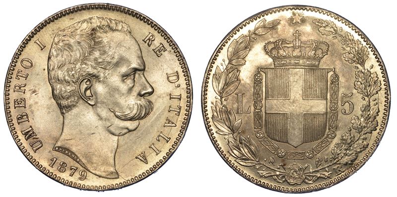 REGNO D’ITALIA. UMBERTO I DI SAVOIA, 1878-1900. 5 Lire 1879.  - Auction Numismatics - Cambi Casa d'Aste