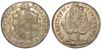 Bologna. Governo Popolare, 1796-1797. Scudo da 10 Paoli 1796.