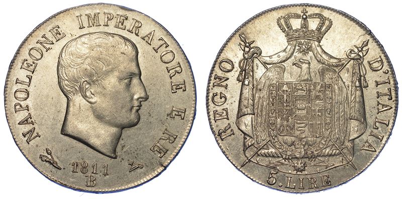 BOLOGNA. NAPOLEONE, 1805-1814. 5 Lire 1811.  - Auction Numismatics - Cambi Casa d'Aste