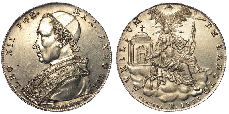 BOLOGNA. LEONE XII, 1823-1829. Scudo 1825/A. III.  - Auction Numismatics - Cambi Casa d'Aste